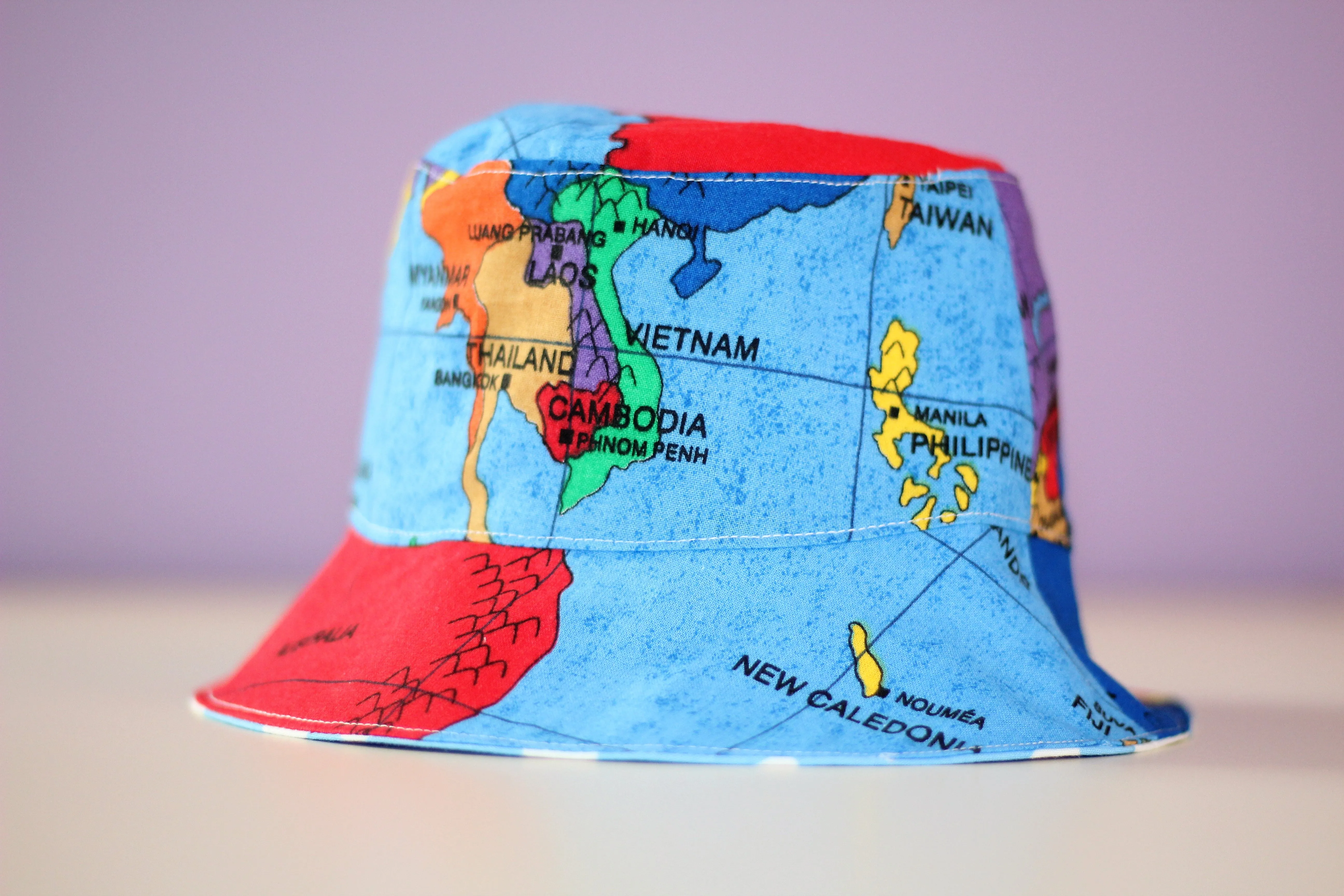 Reversible Sun Hat - World Map 6-12mths