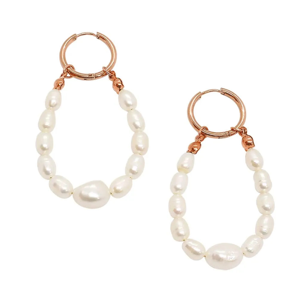 Rue Rose Gold Pearl Earrings Set