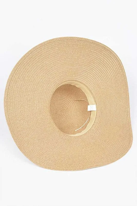 Shell And Pearl Beige Mix Charm Floppy Sun Hat