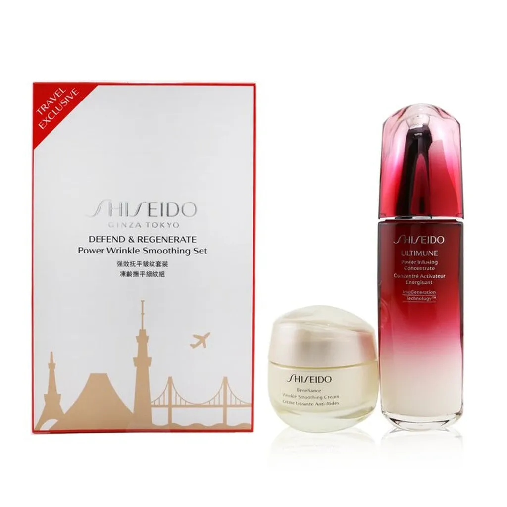 SHISEIDO - Defend & Regenerate Power Wrinkle Smoothing Set: Ultimune Power Infusing Concentrate N 100ml   Benefiance Wrinkle Smo