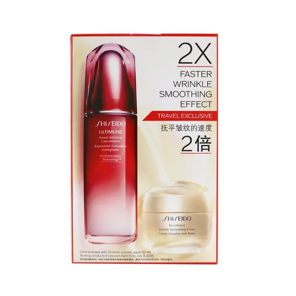 SHISEIDO - Defend & Regenerate Power Wrinkle Smoothing Set: Ultimune Power Infusing Concentrate N 100ml   Benefiance Wrinkle Smo