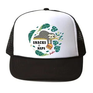Snacks N Naps White / Black Trucker Hat