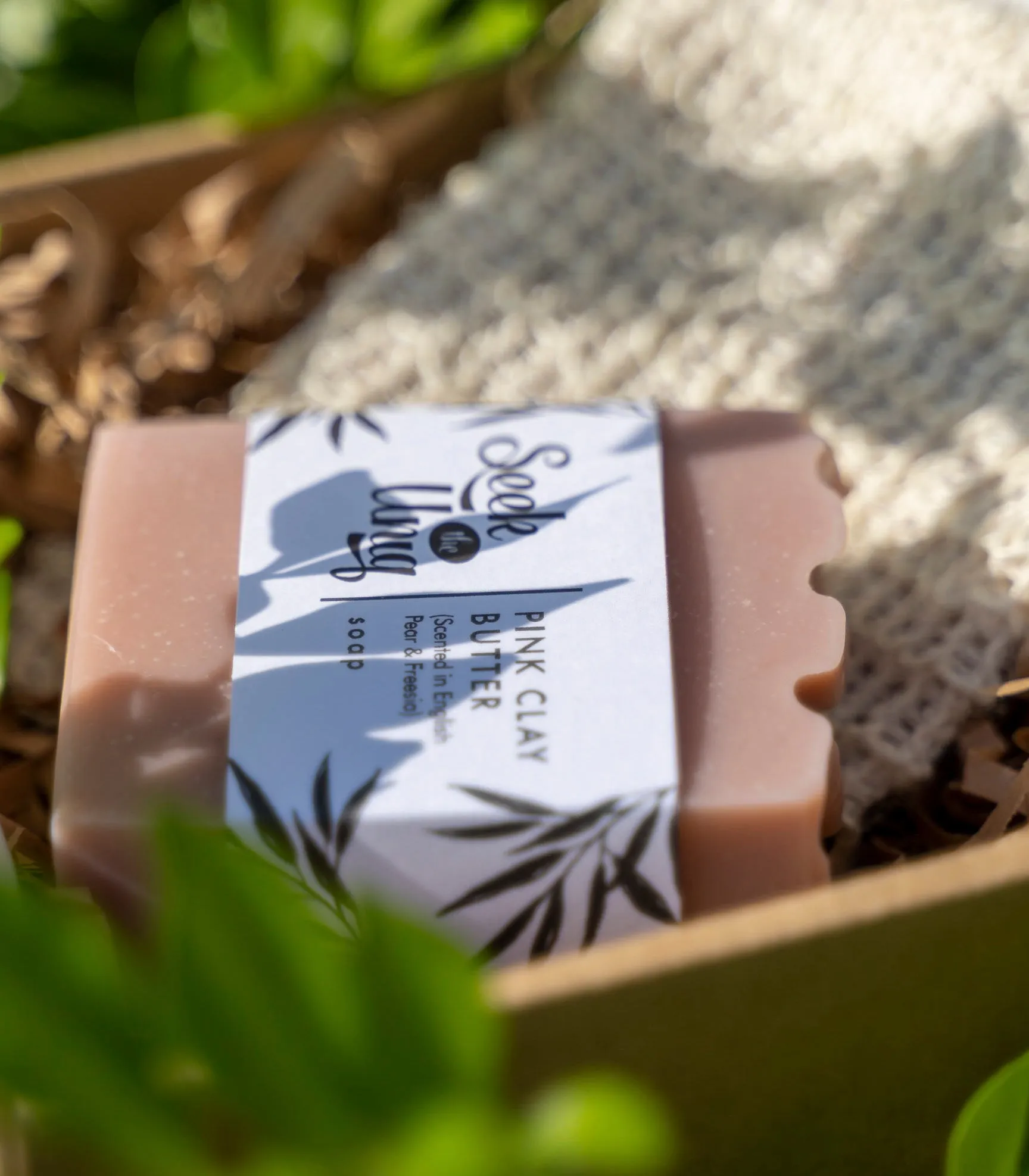 Soap Starter - Artisanal Pink Clay Butter Hand Made Soap   Scrubbing Pouch
