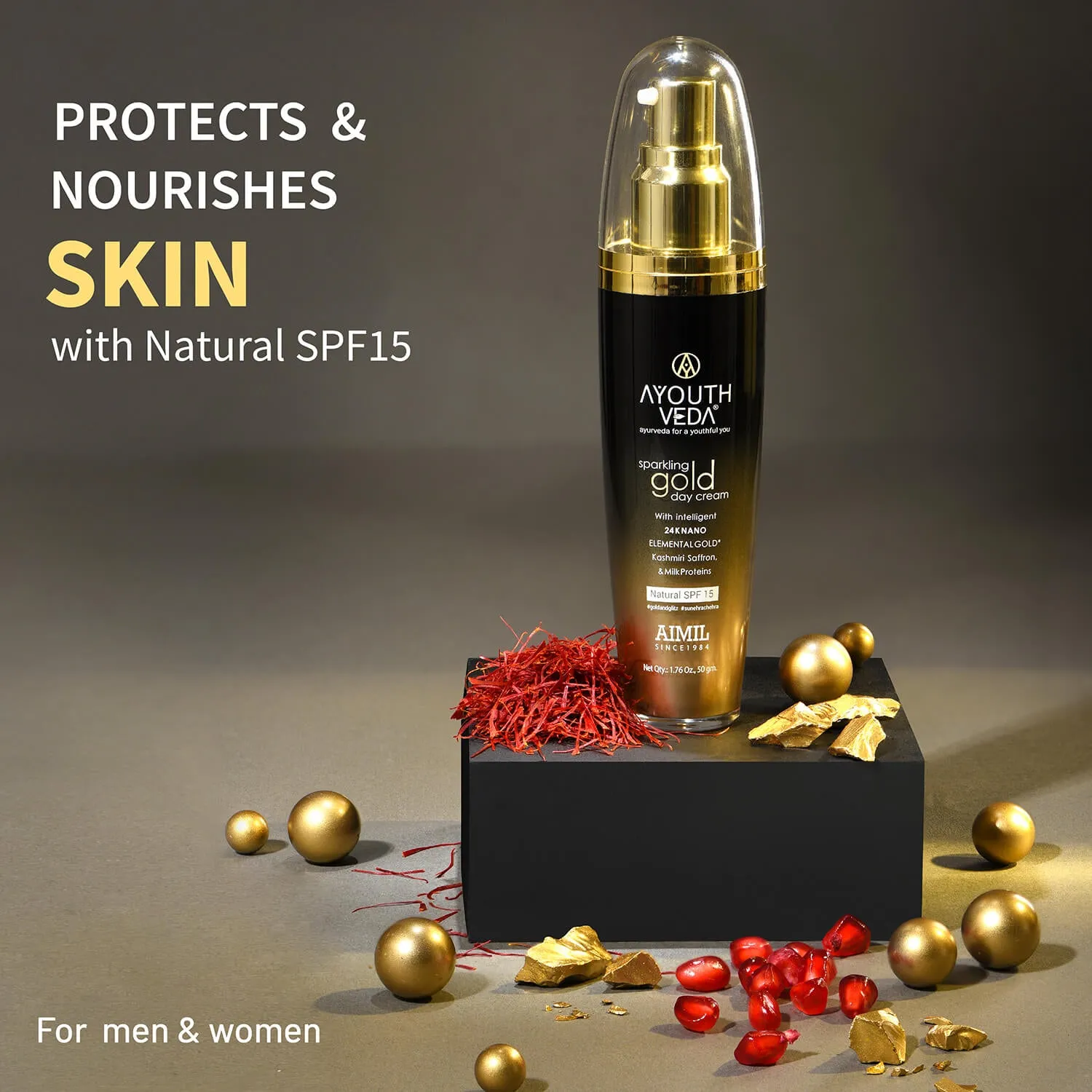 Sparkling Gold Day Cream With 24k Gold & Saffron (Net Qty-50g)