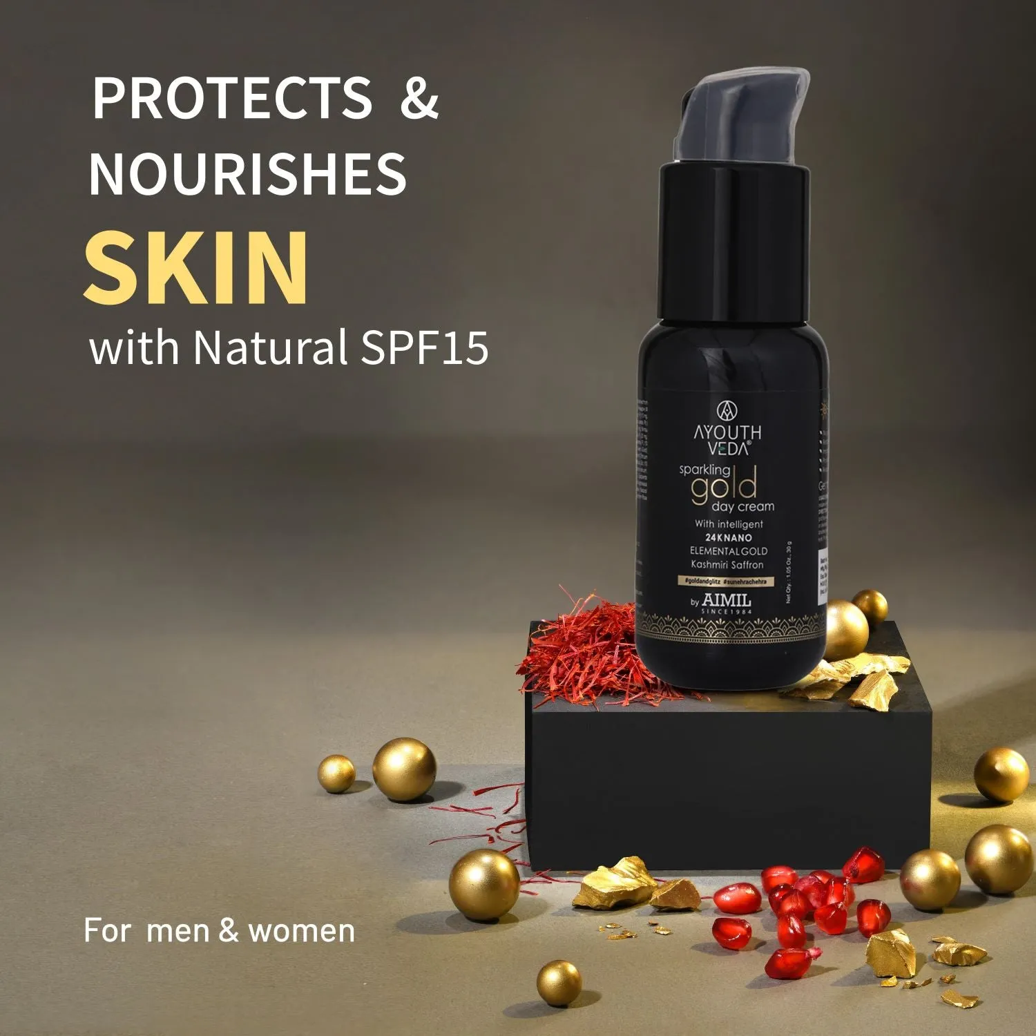 Sparkling Gold Day Cream With 24k Gold & Saffron (Net Qty-50g)