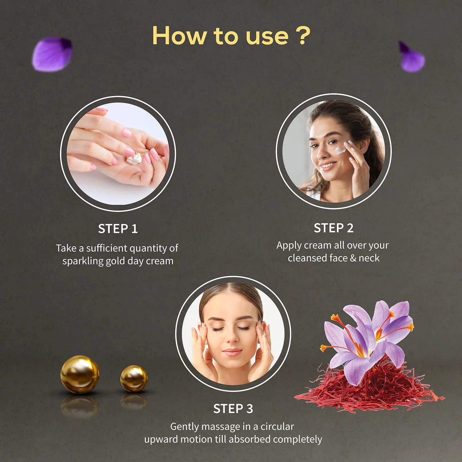 Sparkling Gold Day Cream With 24k Gold & Saffron (Net Qty-50g)