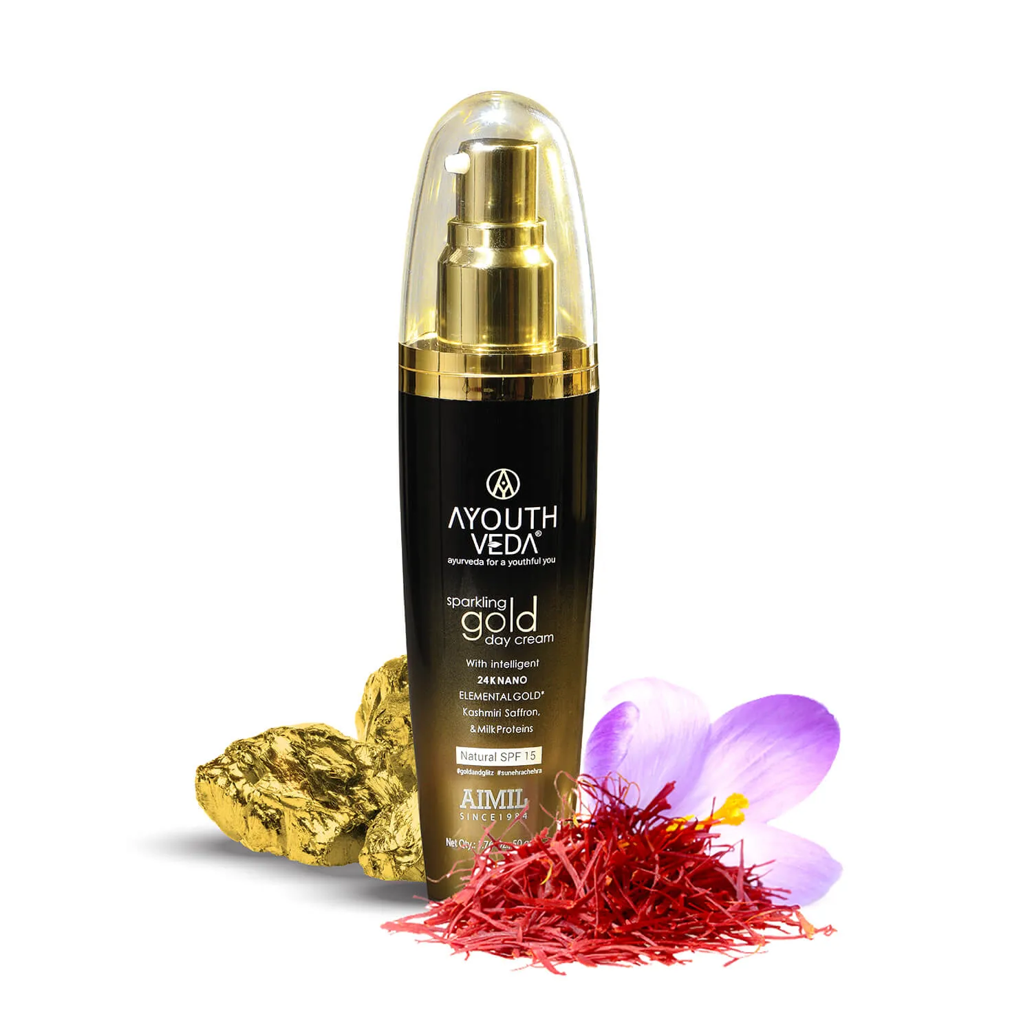 Sparkling Gold Day Cream With 24k Gold & Saffron (Net Qty-50g)