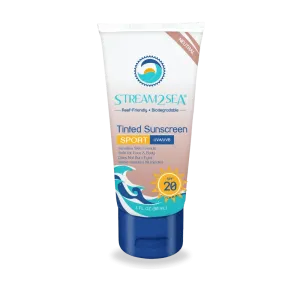 Stream2Sea 3 oz SPF 20 Face and Body Spor Eco Tinted Sunscreen