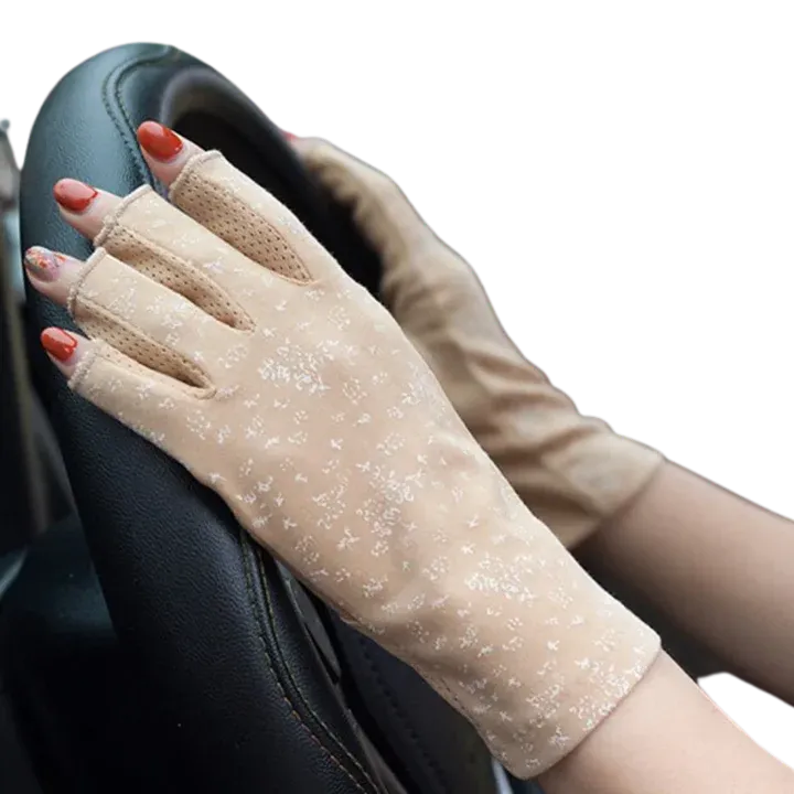 Stylish UV-Protective Cotton Gloves