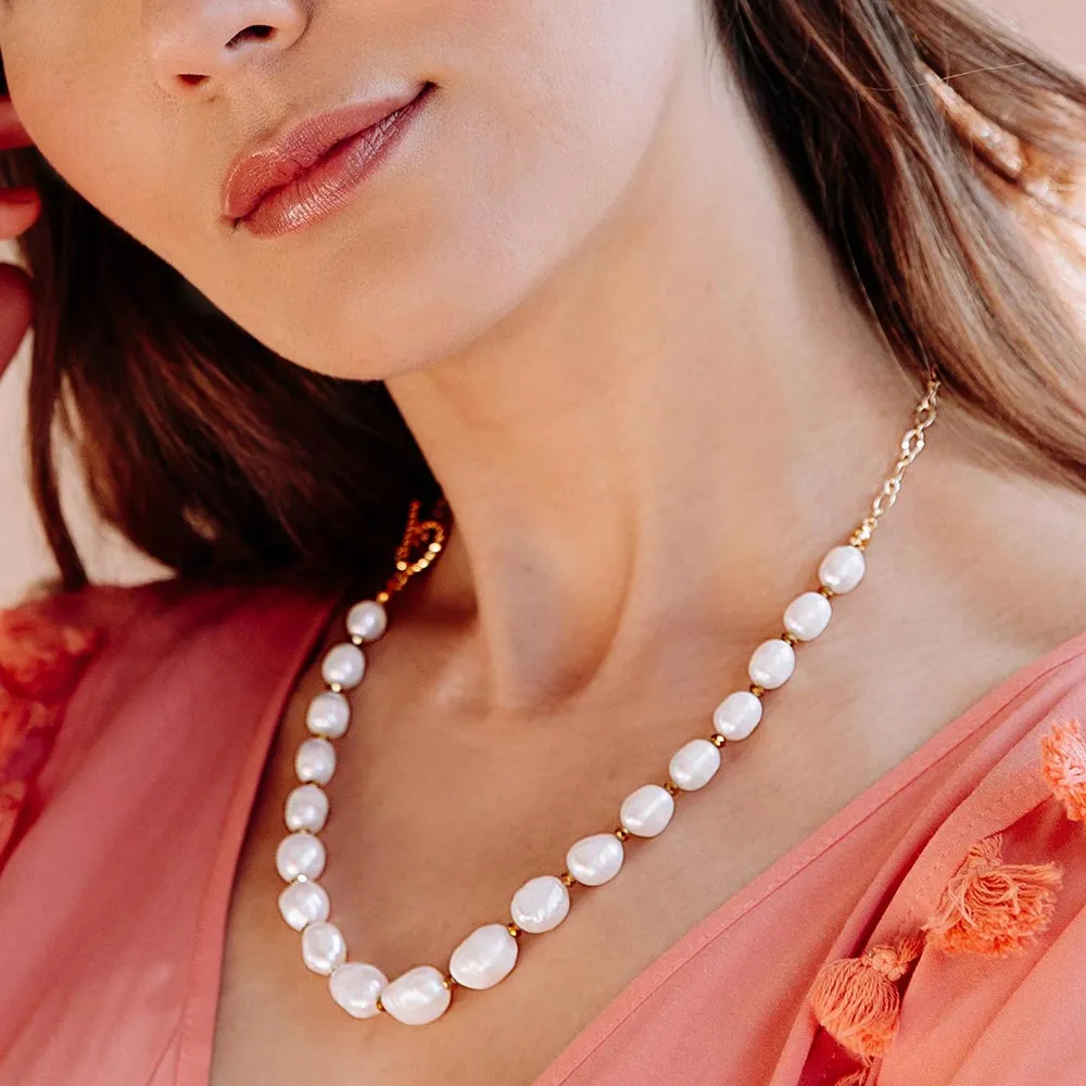 Umiko Freshwater Pearl Gold Chain Necklace