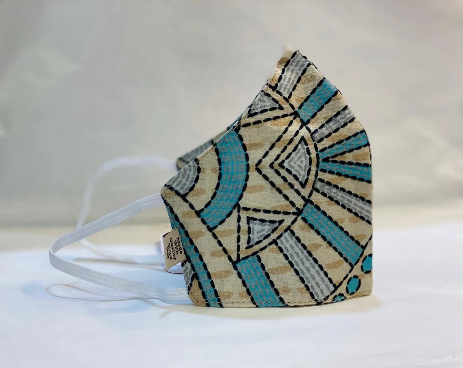 Unisex Designer Beige Printed Cloth Face Masks
