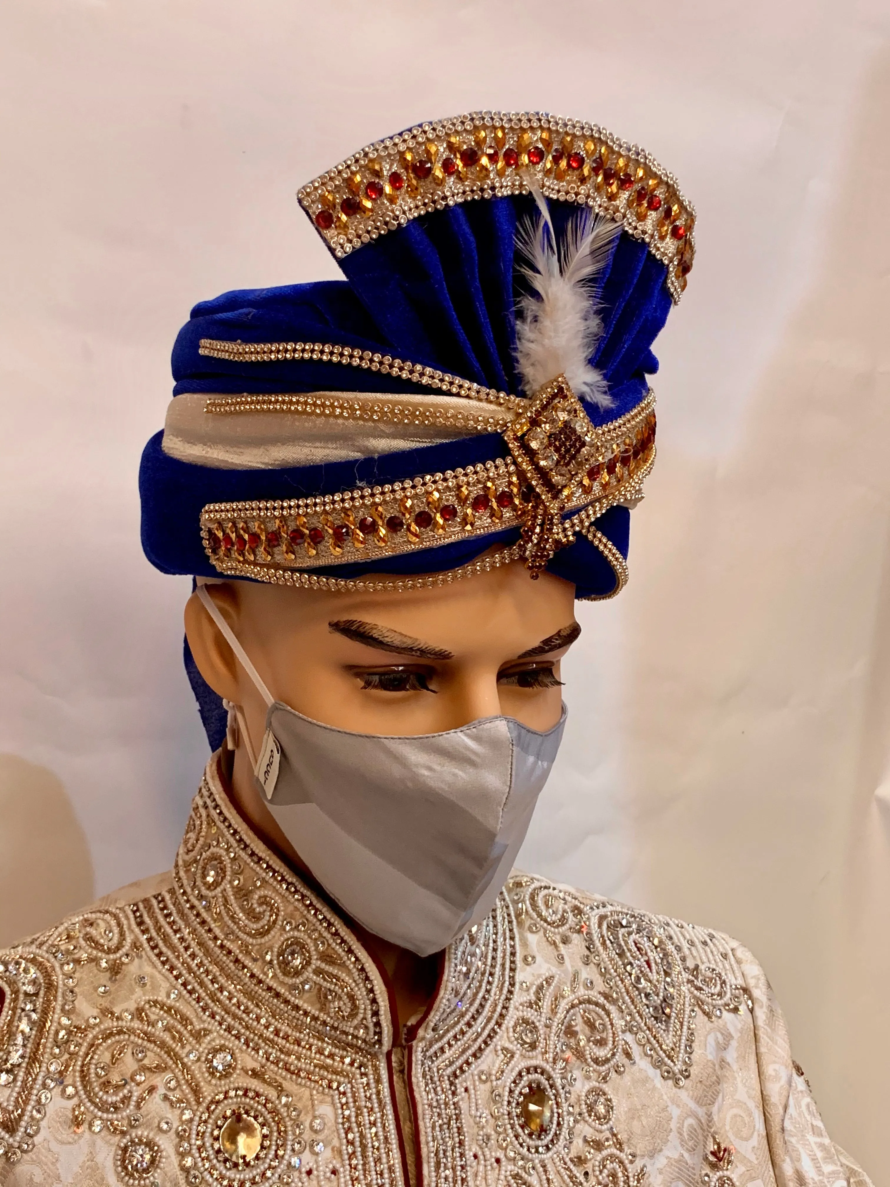 Unisex Designer Silk Grey & Silver Cloth Face Masks