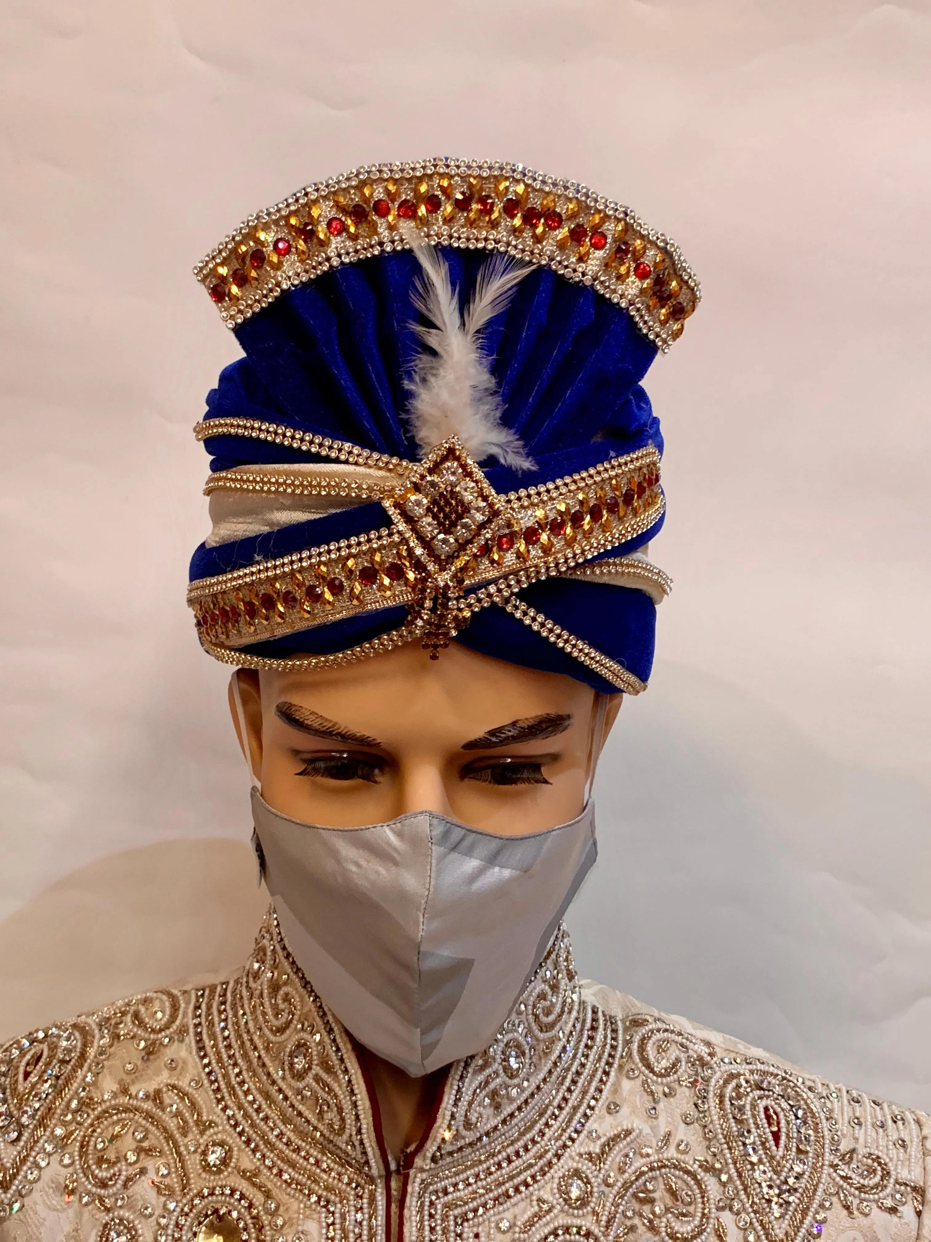 Unisex Designer Silk Grey & Silver Cloth Face Masks