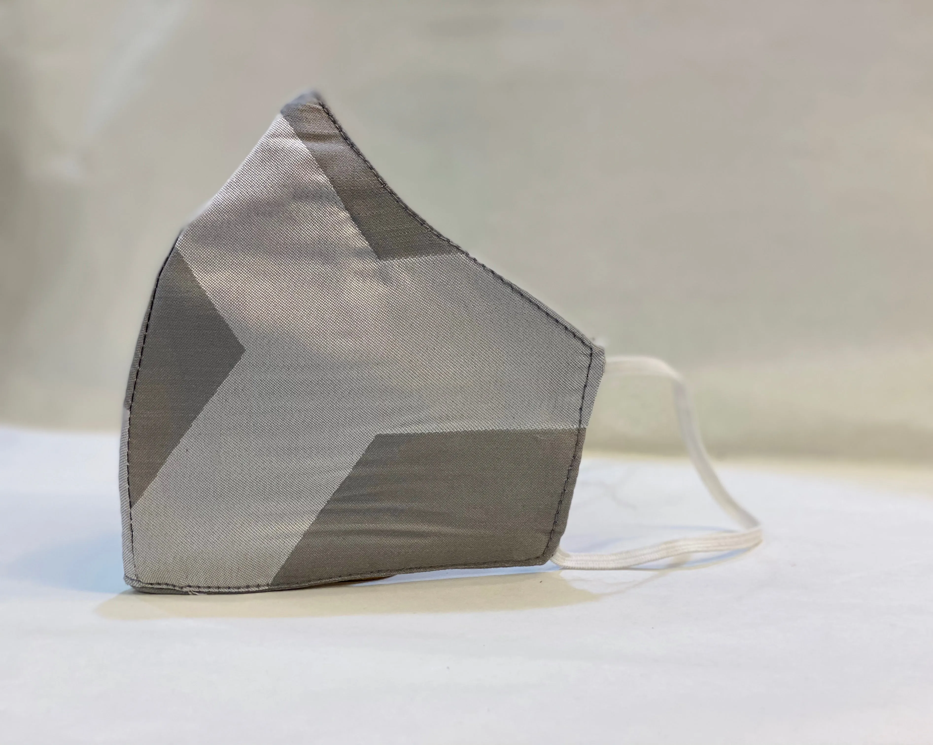 Unisex Designer Silk Grey & Silver Cloth Face Masks
