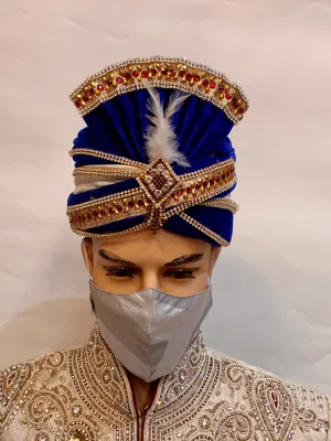 Unisex Designer Silk Grey & Silver Cloth Face Masks