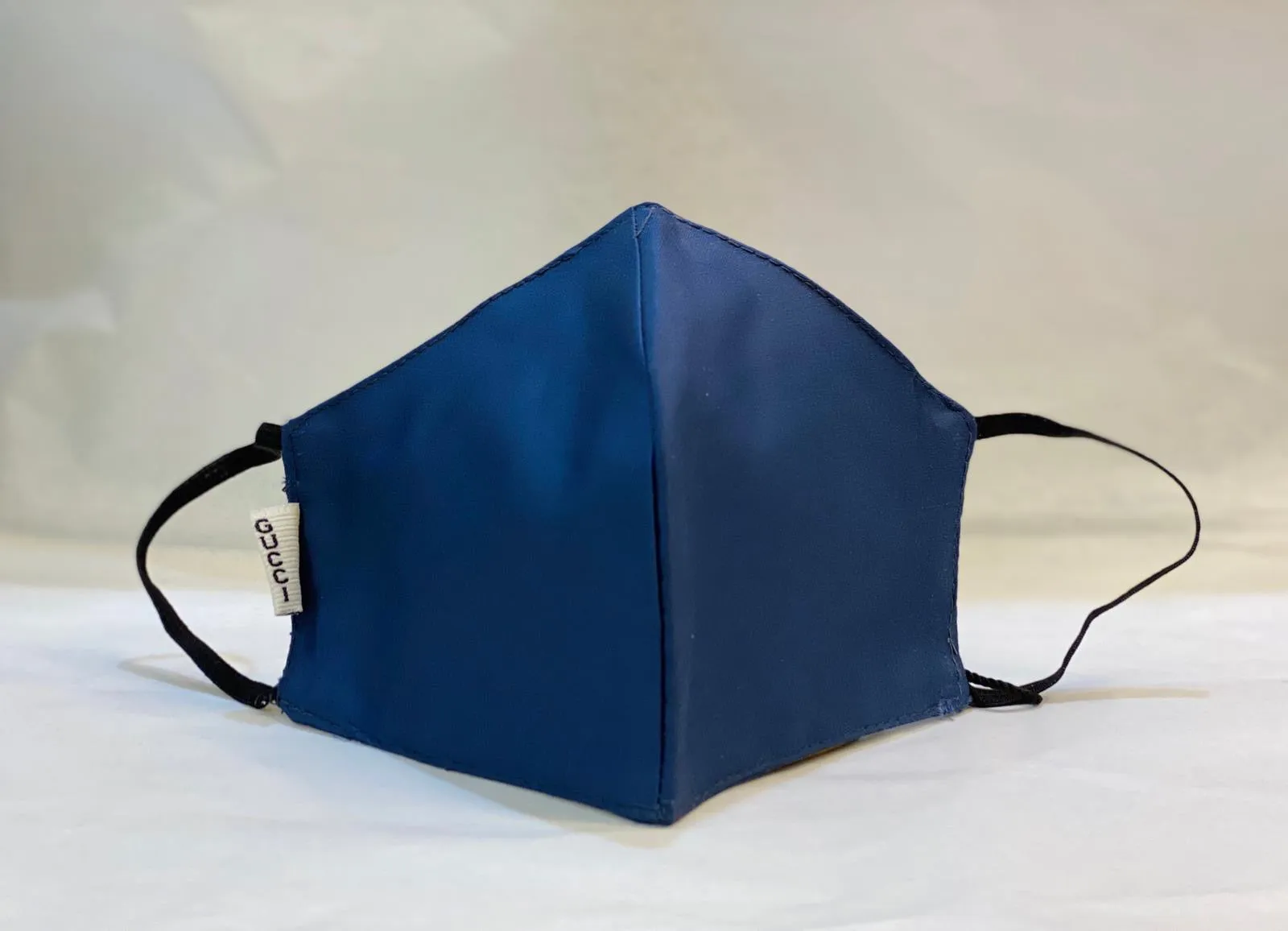 Unisex Designer Silk Plain Independence Blue Cloth Face Masks
