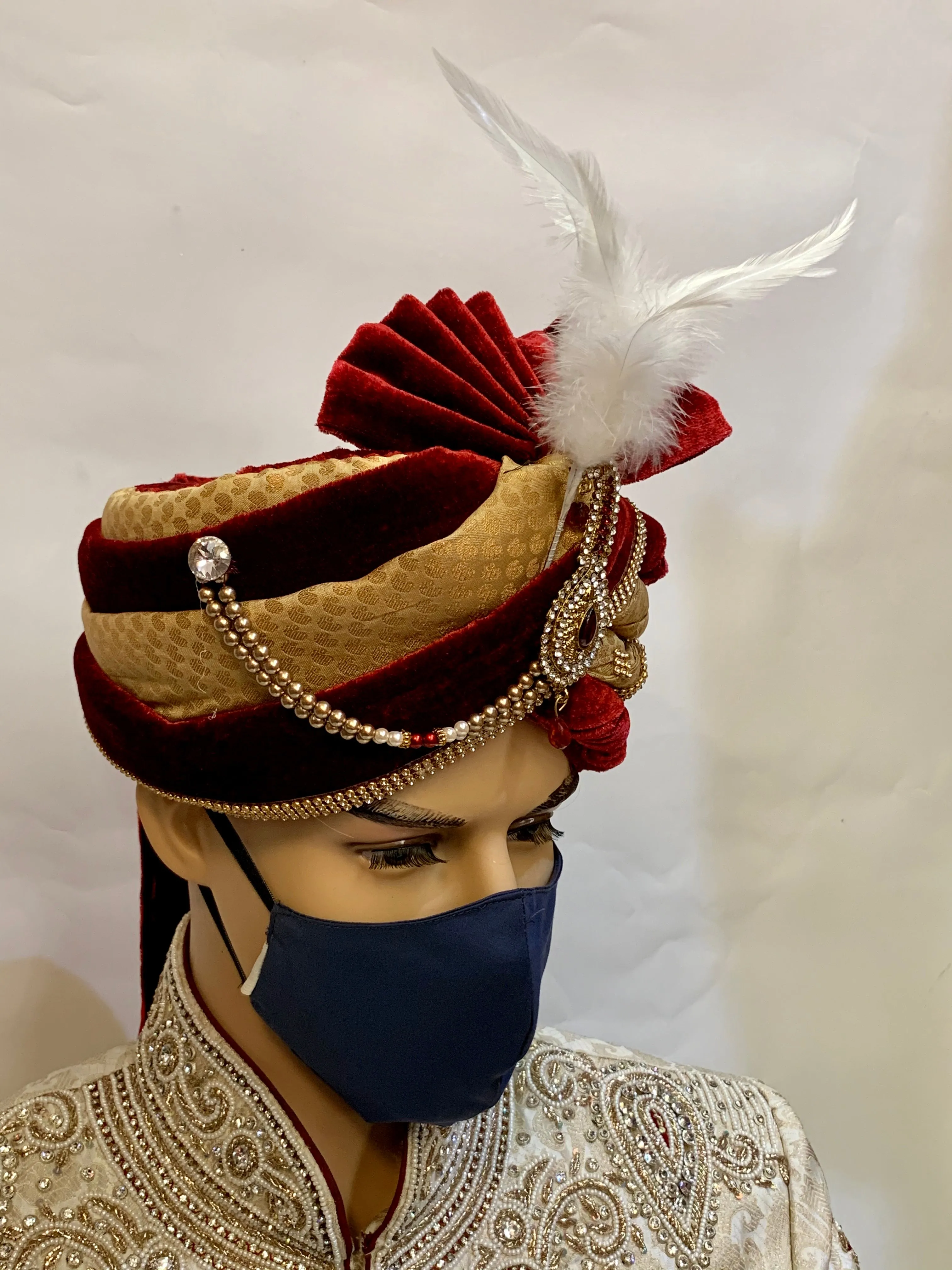 Unisex Designer Silk Plain Independence Blue Cloth Face Masks