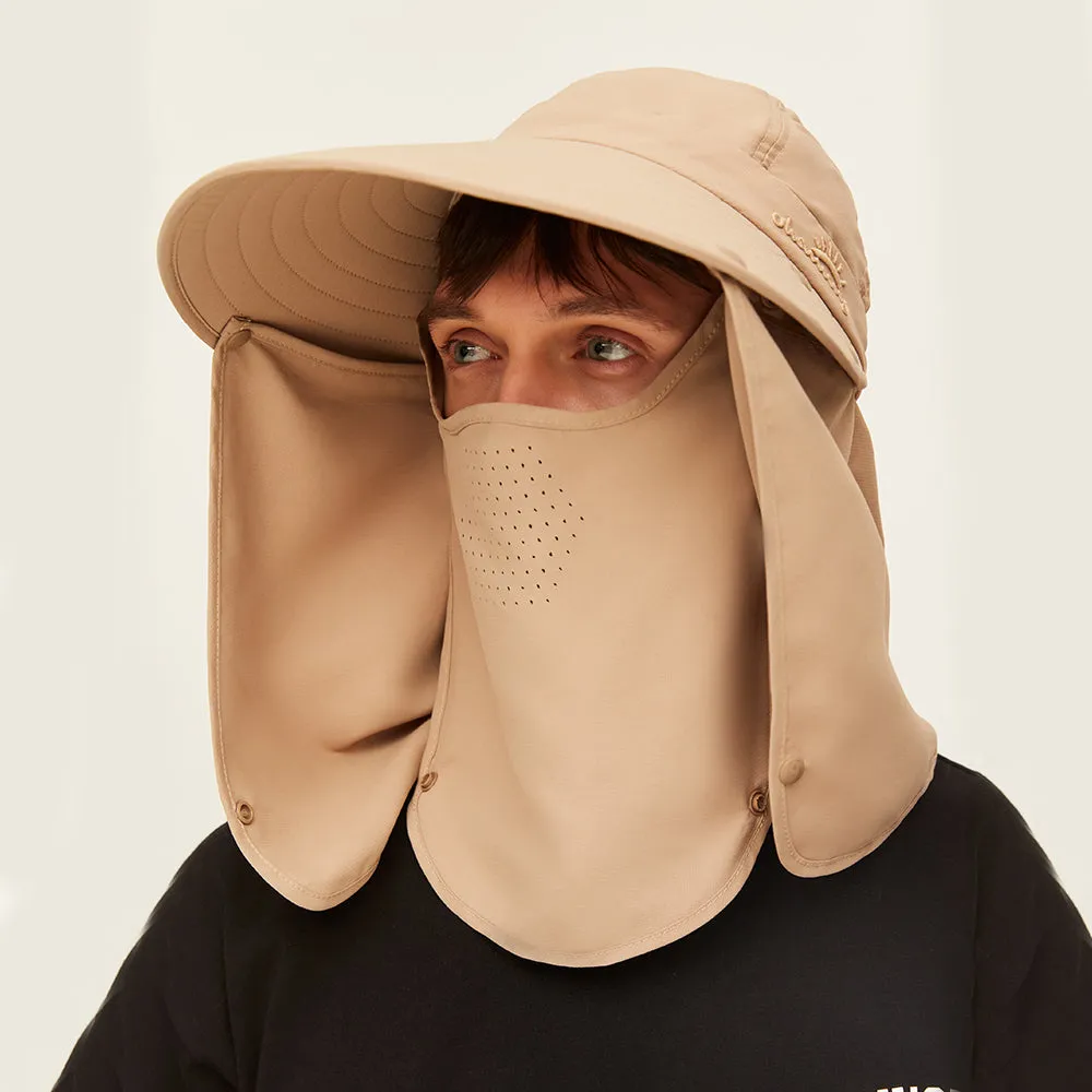 Unisex Sun Protection Fishing Hat with Face Neck Cover Flap Hiking Cap UPF 50 