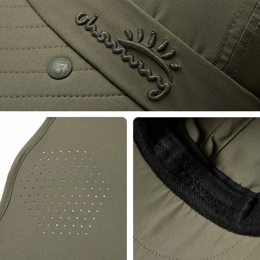 Unisex Sun Protection Fishing Hat with Face Neck Cover Flap Hiking Cap UPF 50 