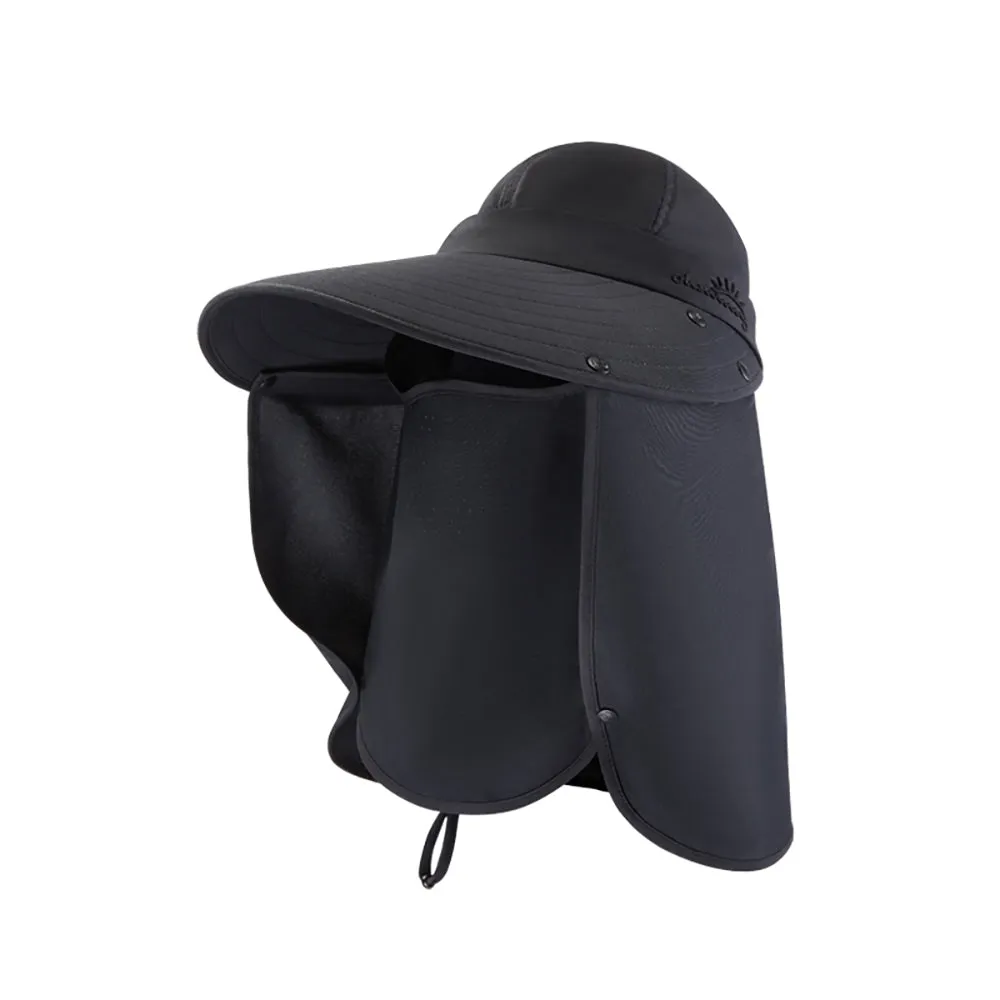 Unisex Sun Protection Fishing Hat with Face Neck Cover Flap Hiking Cap UPF 50 