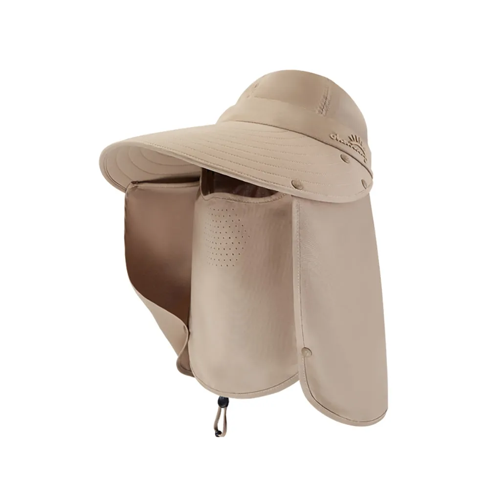 Unisex Sun Protection Fishing Hat with Face Neck Cover Flap Hiking Cap UPF 50 