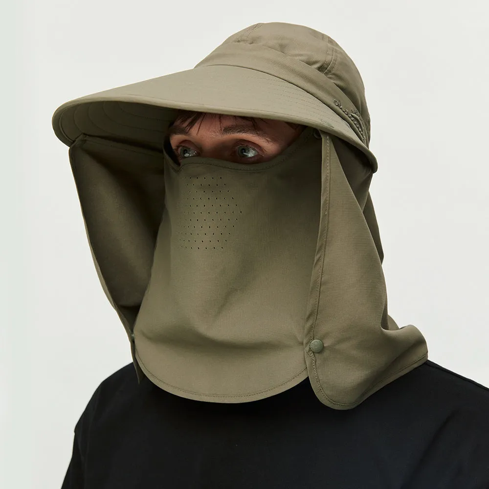 Unisex Sun Protection Fishing Hat with Face Neck Cover Flap Hiking Cap UPF 50 