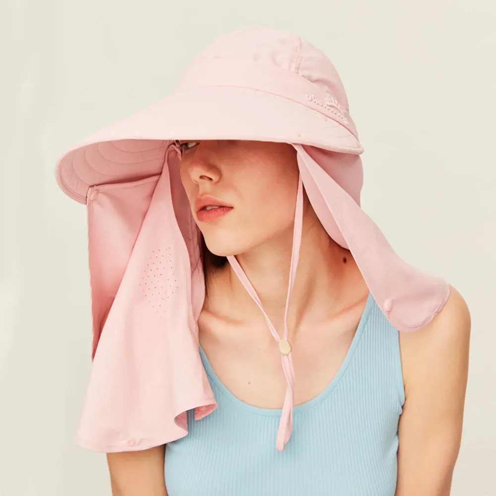 Unisex Sun Protection Fishing Hat with Face Neck Cover Flap Hiking Cap UPF 50 