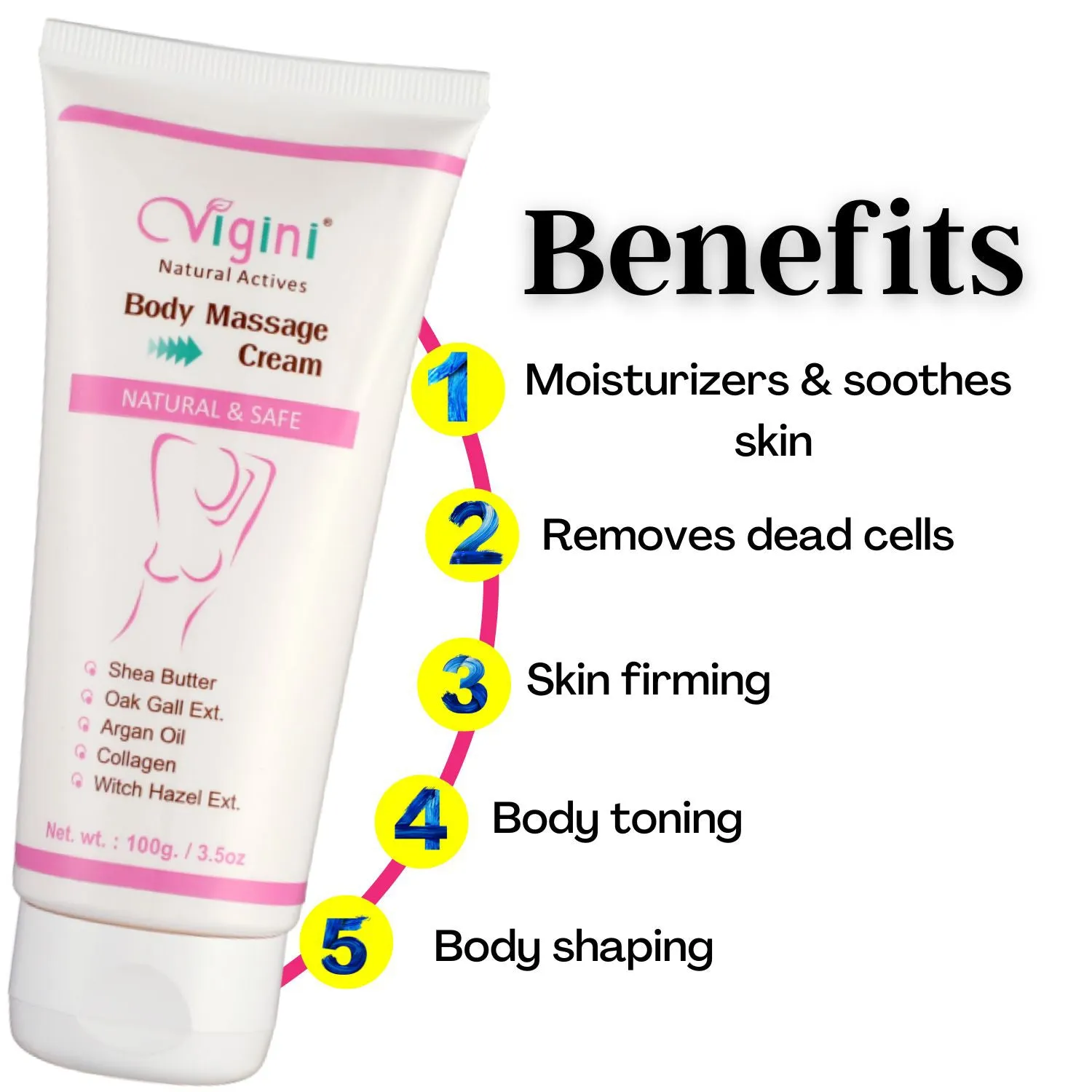 Vigini 100% Natural Actives Breast Body Massage Cream 100 gm