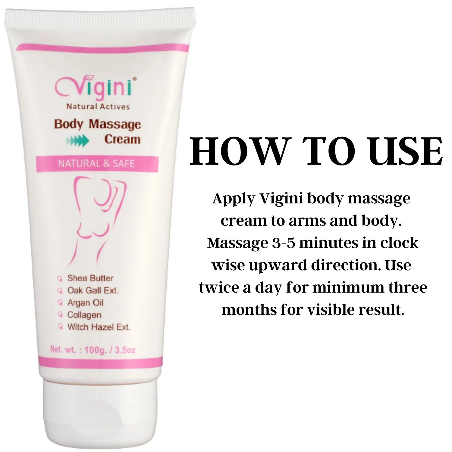 Vigini 100% Natural Actives Breast Body Massage Cream 100 gm