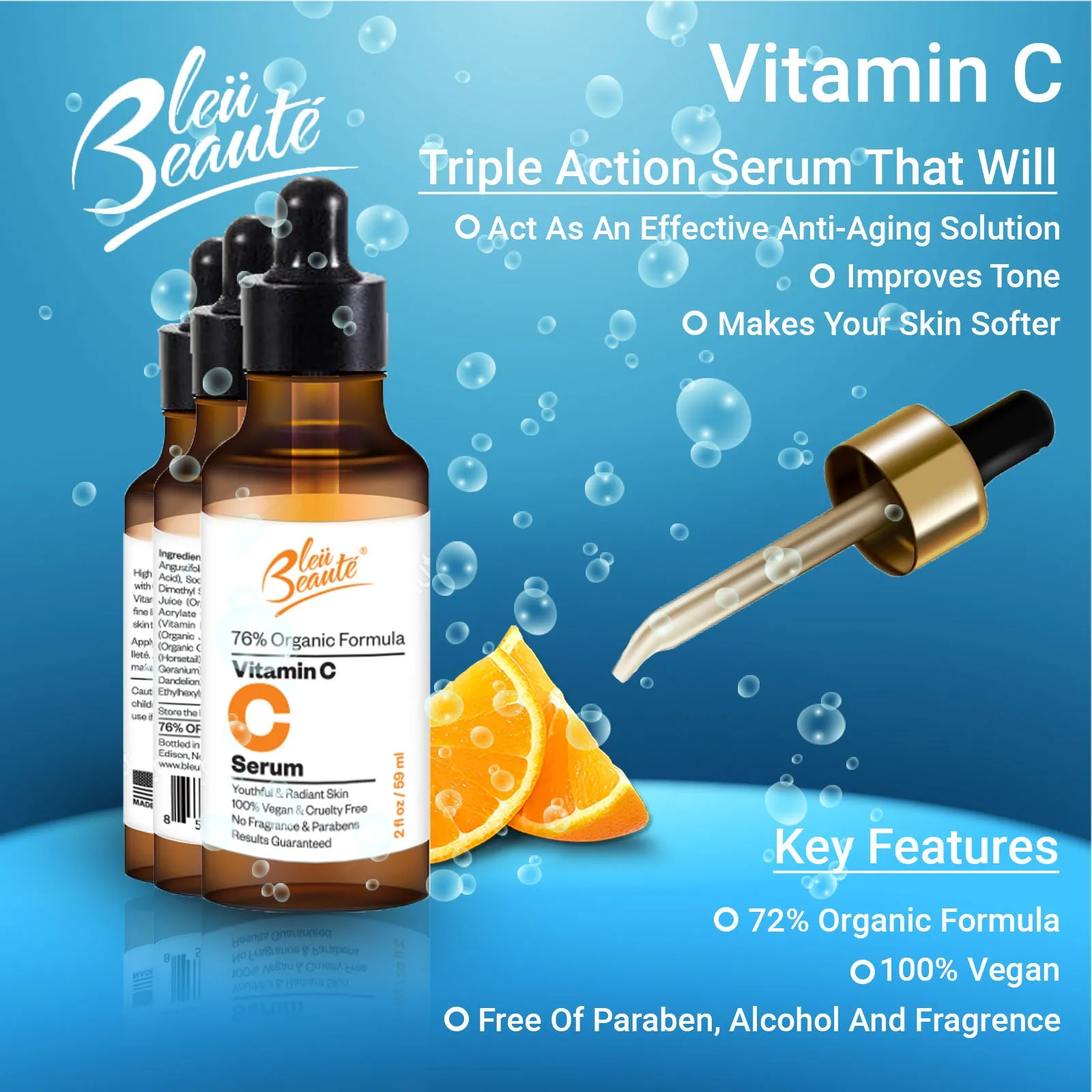 Vitamin C Serum (20%) - High potency anti aging facial serum - sepairs sun damage and spots ( 2 oz)