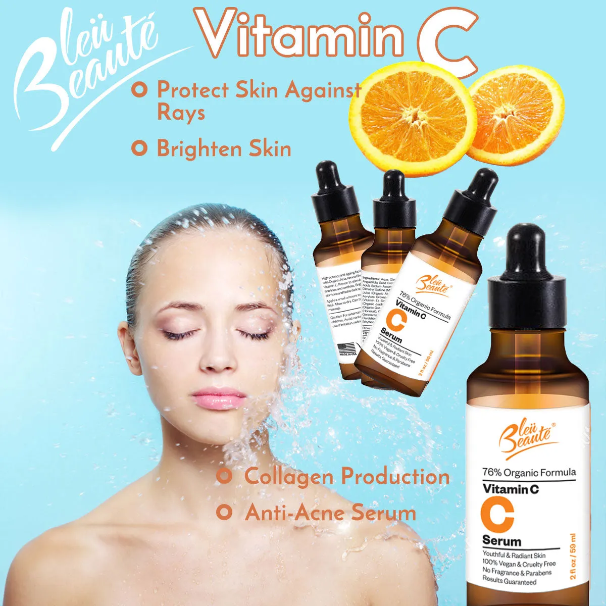 Vitamin C Serum (20%) - High potency anti aging facial serum - sepairs sun damage and spots ( 2 oz)
