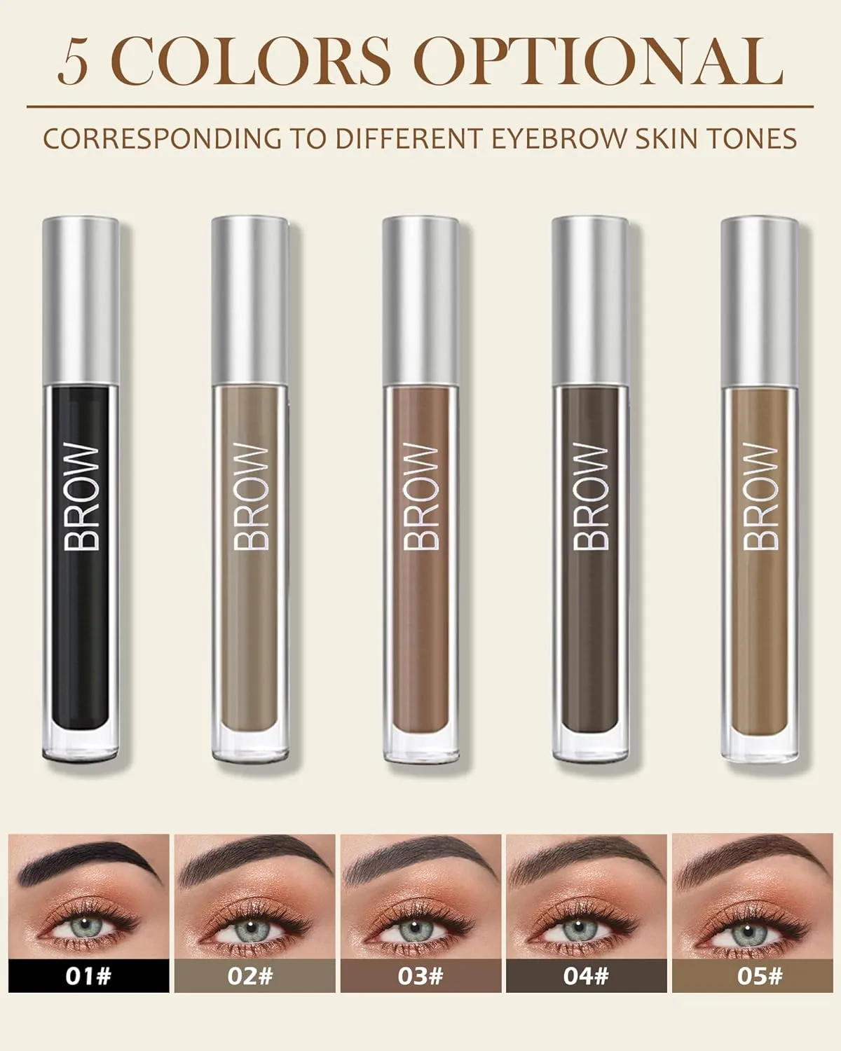 Waterproof Tinted Brow Gel- Blonde Tinted Thickening Eyebrow Gel, Brow Fast Sculpt Volumizing Eyebrow Glue, Long-Lasting Transfer-Proof Eyebrow Mascara Makeup, with Brow Razor & Brush (0.106 Oz)-03#
