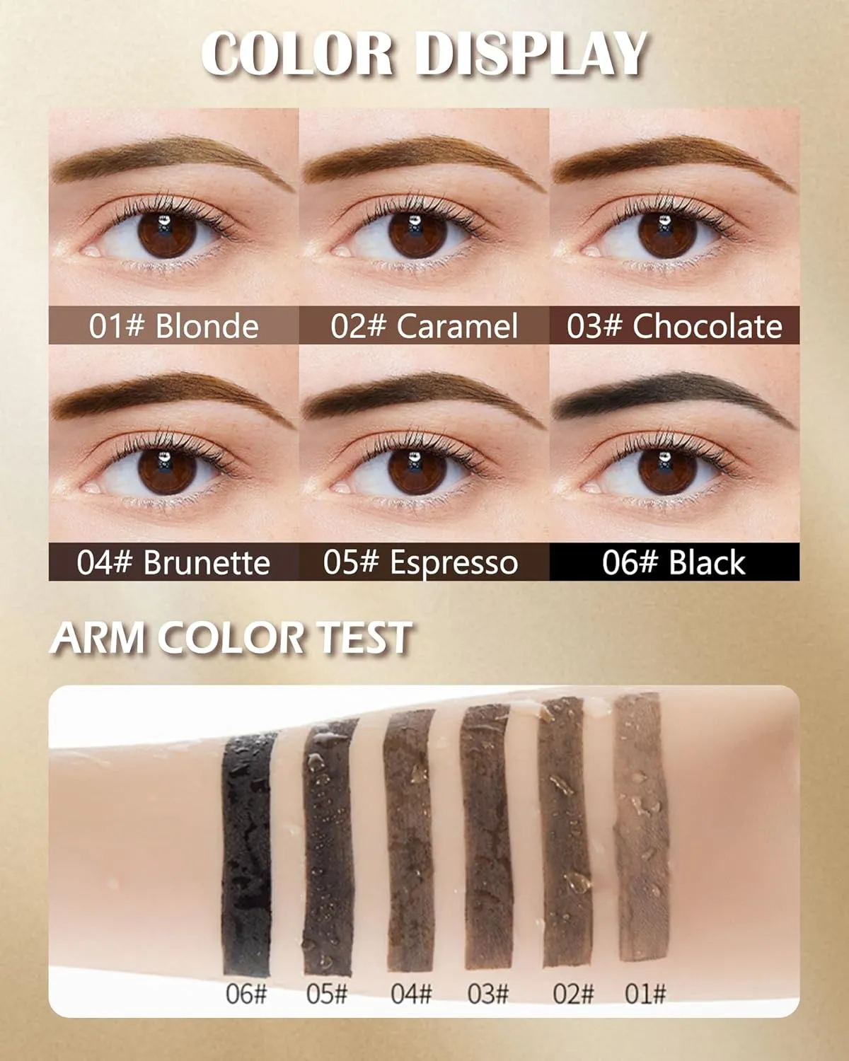 Waterproof Tinted Brow Gel, Brunttte Tinted Thickening Brow Mascara, Brow Fast Sculpt, Long Lasting Transfer-Proof, Eyebrow Gel Tint with Brow Brush & Razor, Fill in Eyebrows and Cover Gray Hair-B04#