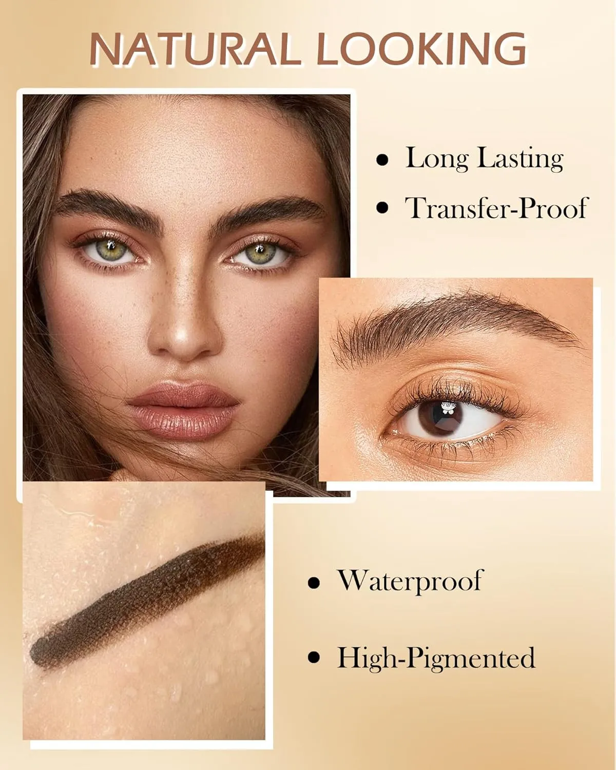 Waterproof Tinted Brow Gel, Brunttte Tinted Thickening Brow Mascara, Brow Fast Sculpt, Long Lasting Transfer-Proof, Eyebrow Gel Tint with Brow Brush & Razor, Fill in Eyebrows and Cover Gray Hair-B04#