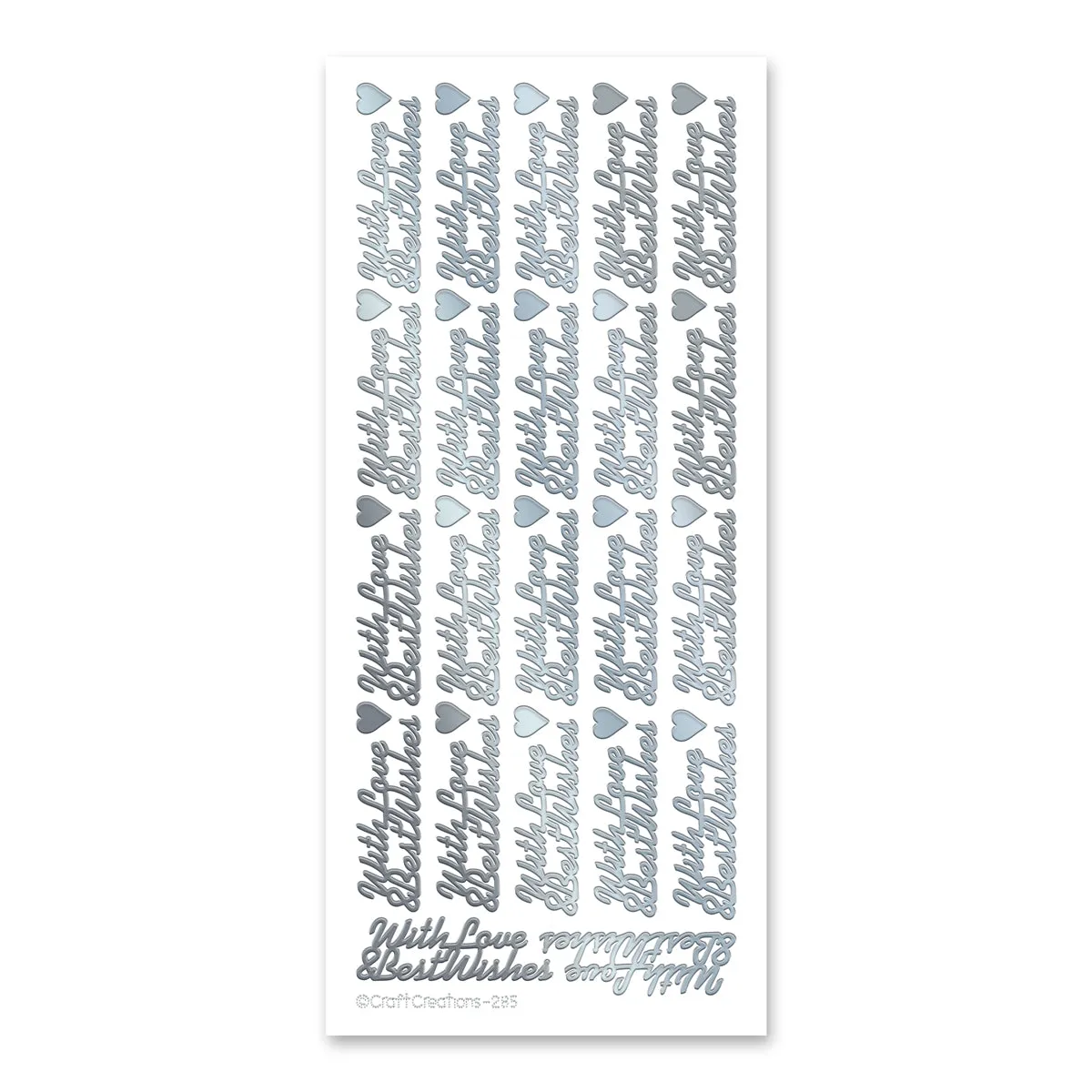 With Love & Best Wishes Silver Adhesive Peel Off Stickers