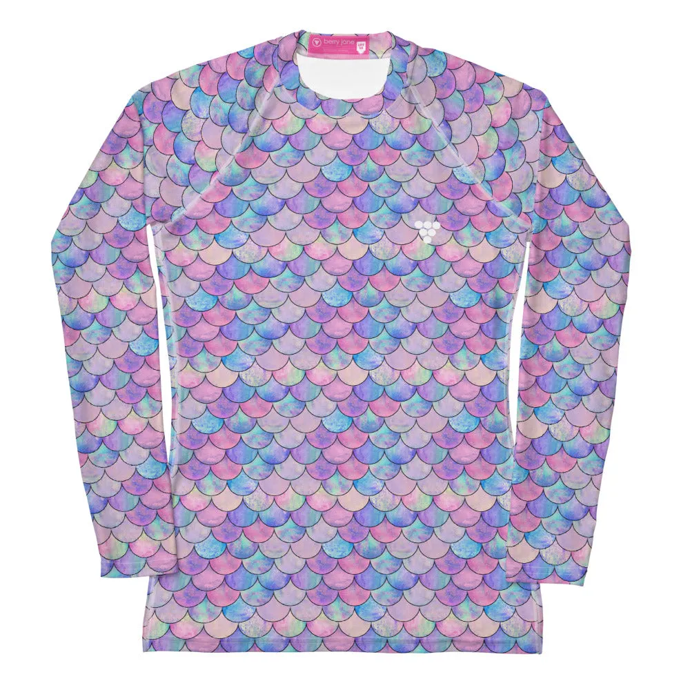 Women's Plus Size Pastel Mermaid UPF 50 Rashguard