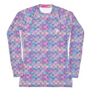 Women's Plus Size Pastel Mermaid UPF 50 Rashguard